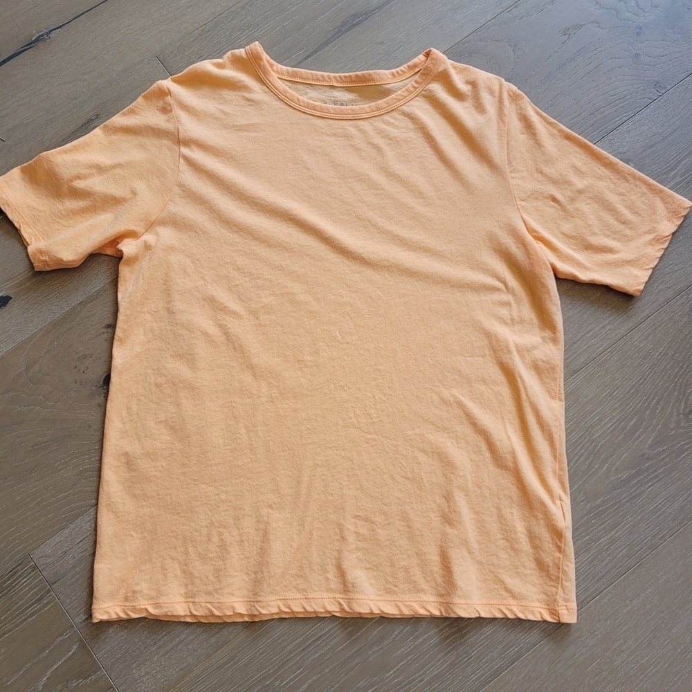 EUC Everlane Shirt Women's sz XS Oversized Short Sleeve Orange Crewneck T-Shirt